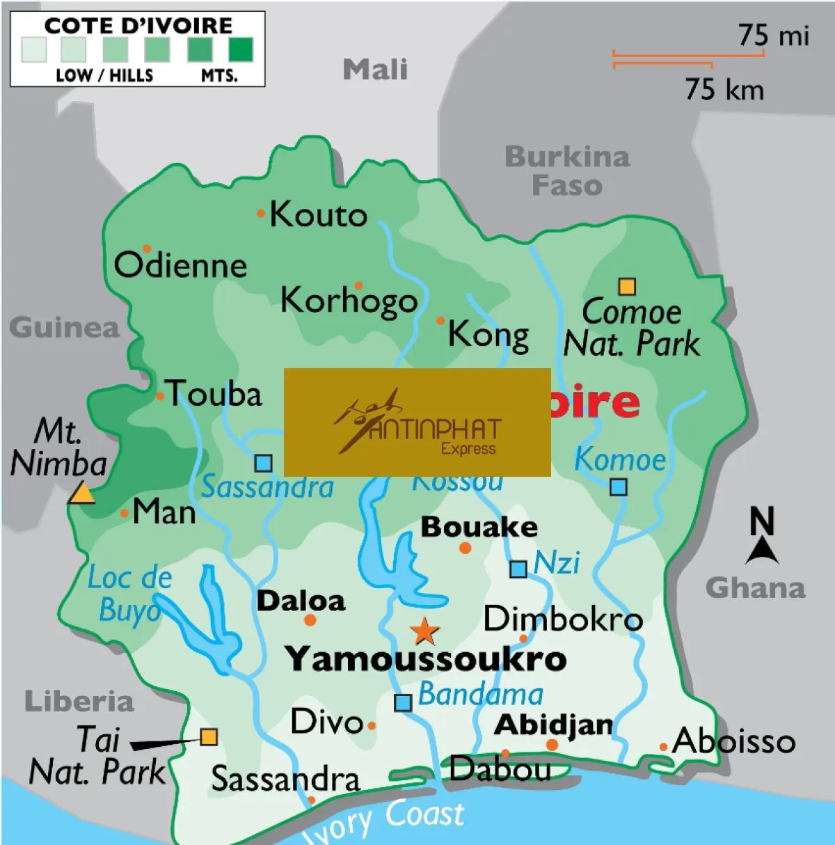 Gửi hàng đi Cộng hòa Bờ Biển Ngà (Côte d'Ivoire) qua DHL, FedEx, UPS, EMS và VNPOST tại ATP Express Gửi hàng đi Cộng hòa Bờ Biển Ngà (Côte d'Ivoire) qua DHL, FedEx, UPS, EMS và VNPOST tại ATP Express