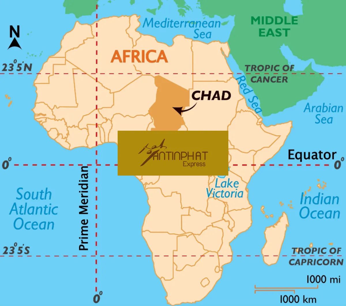 Gửi hàng đi Chad qua DHL, FedEx, UPS, EMS và VNPOST Giá Tốt
