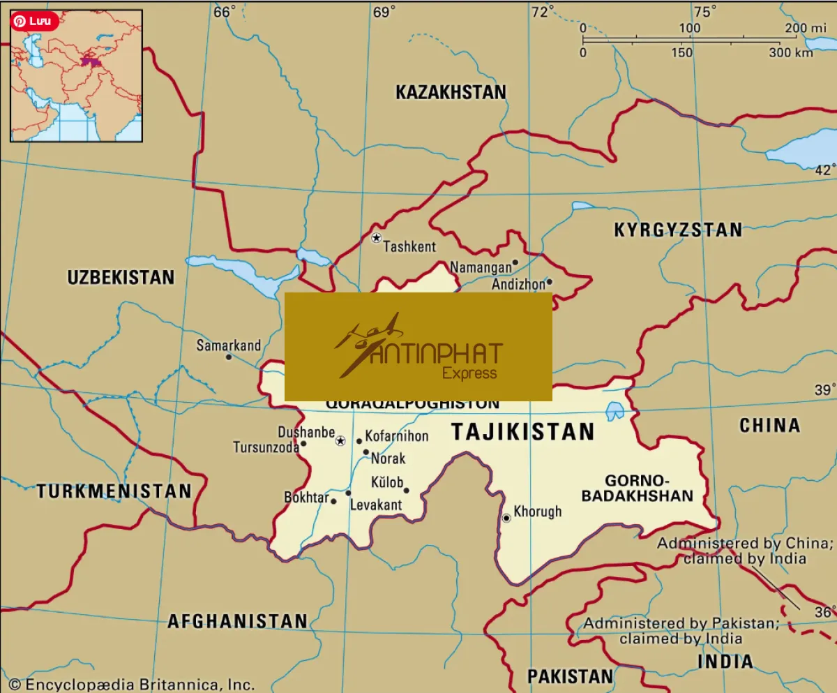 Gửi Hàng Đi Tajikistan – Vận Chuyển Quốc Tế DHL, UPS, FedEx, EMS