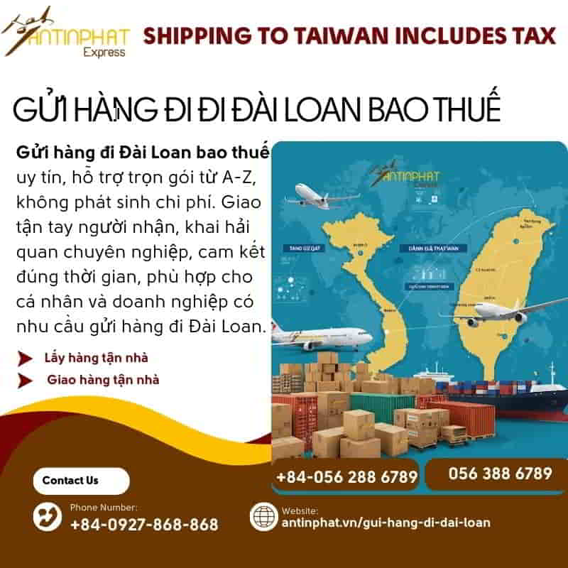 Gửi Hàng Đi Đài Loan Bao Thuế 100% 